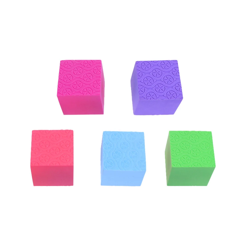 5PCS Colorful Cube Block DIY Design Model Block Sponge Block Cube Cube Training Aid Solid Geometry Studing Tools for Kids Teacher Use Size 8CM Random Color