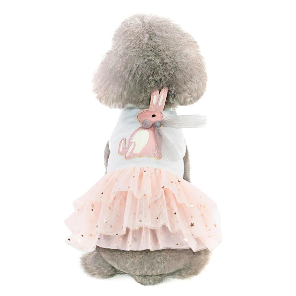 Lovely Pet Dress Rabbit Tutu Skirt Lace One-piece Pet Clothes for Dog Puppy (White, Size XS)