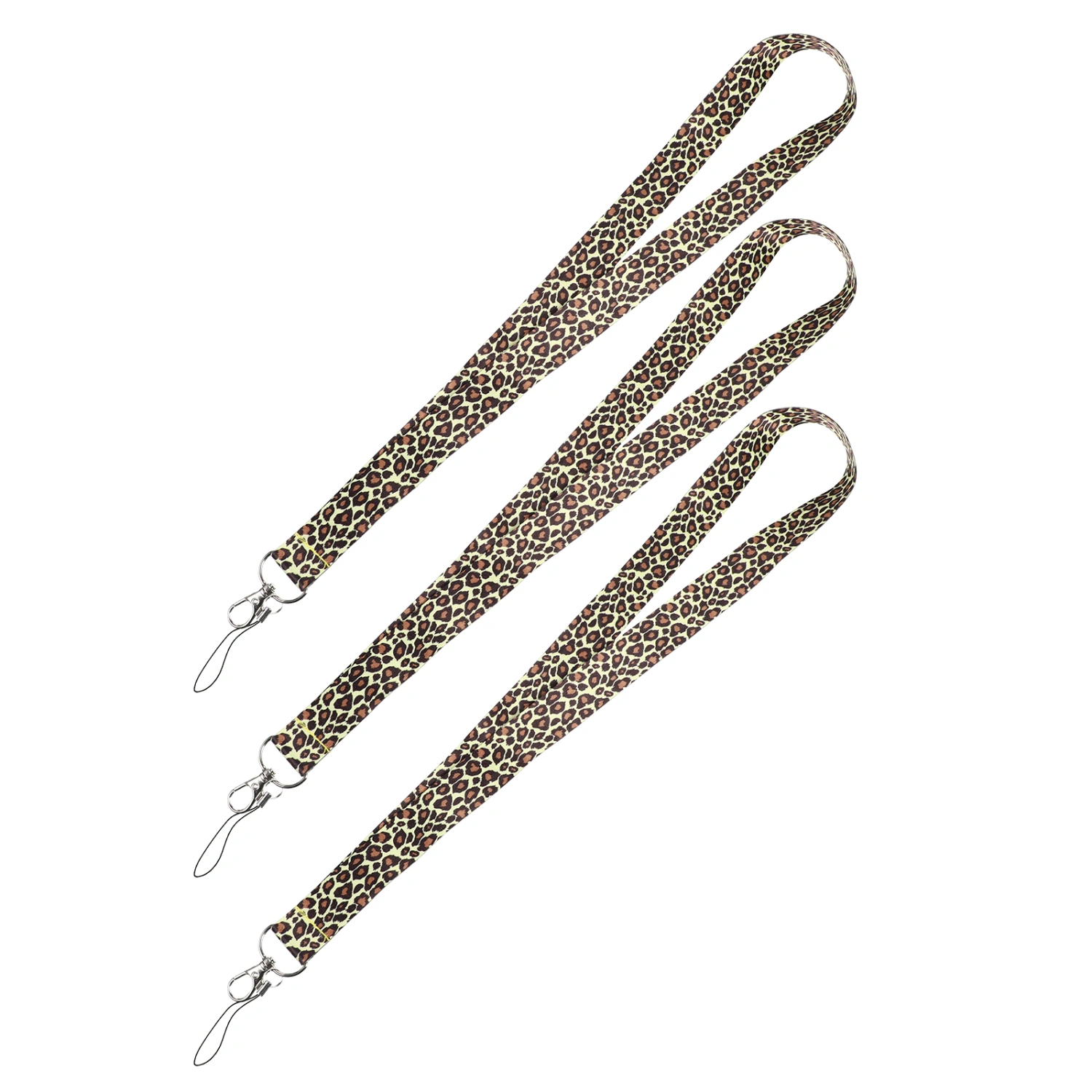 3Pcs Chic Leopard Hanging Lanyard ID Cards Hanging Rope Phone Camera Neck Rope