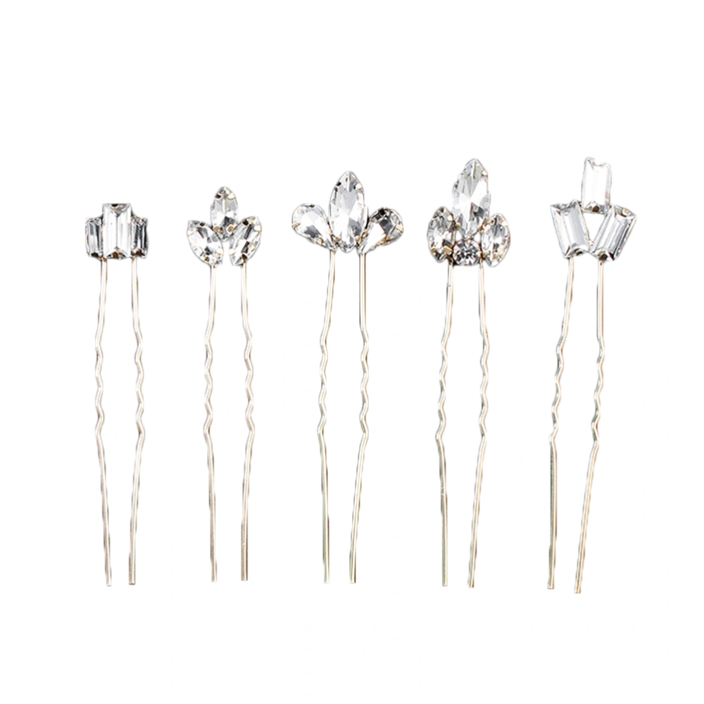 5PCS Crystal Elegant Hairpin Shiny Fashionable Rhinetone Hair Diamond Hair Chopsticks Hair Accessories for Women Girls