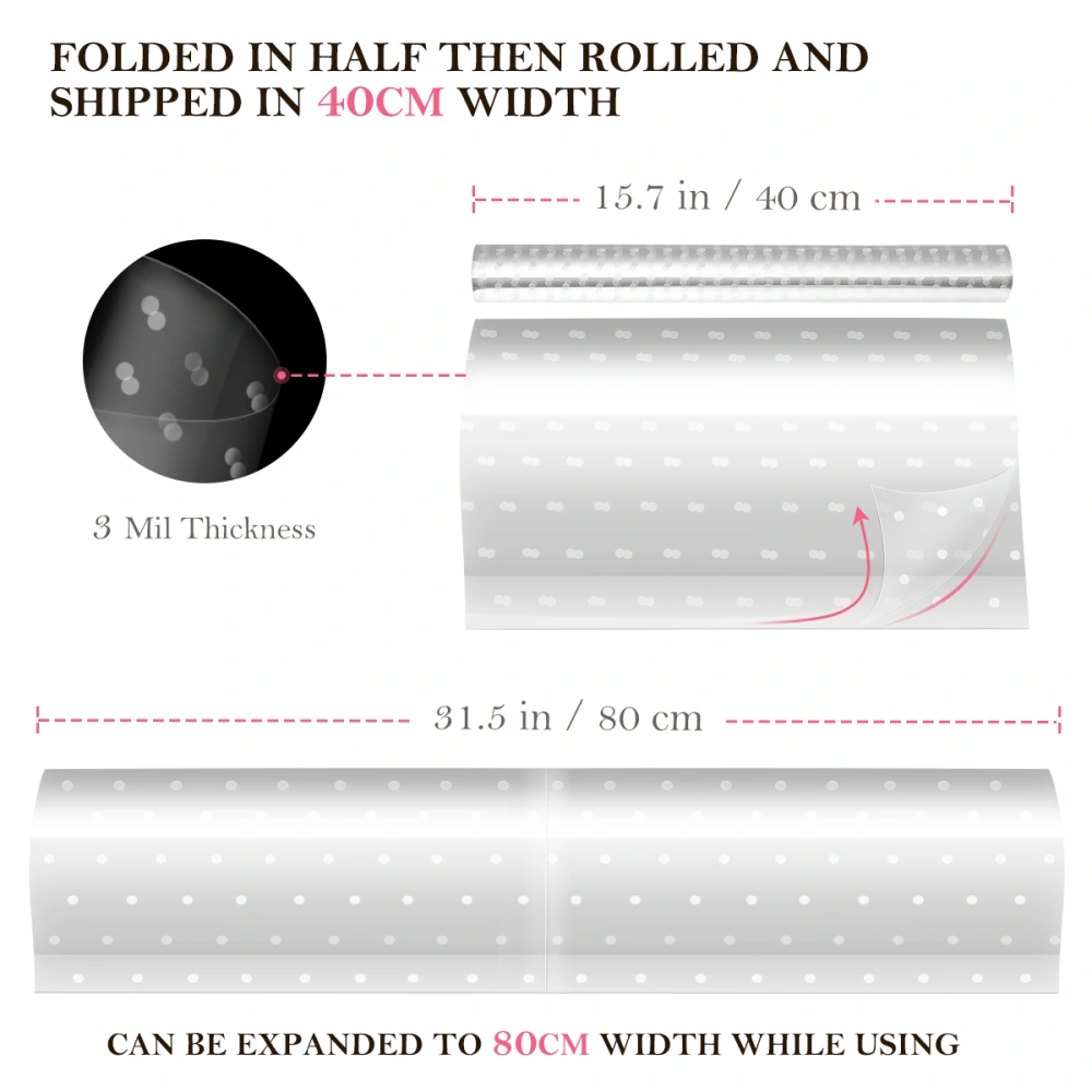 STOBOK Cellophane Wrap 3 Mil Thickness Cellophane Wrap Roll Clear Cellophane Bags to Wrap Gift Baskets Arts & Crafts (White Dots)