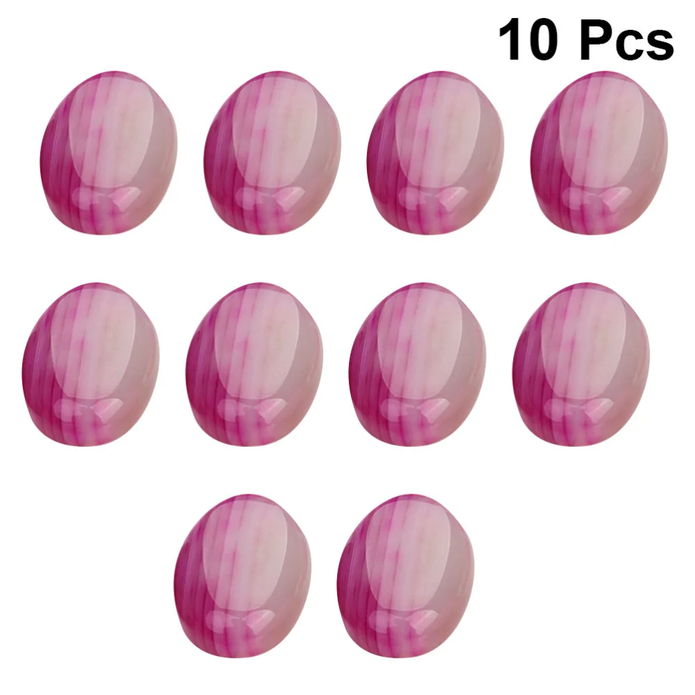 10 Pcs 13x18MM Colored Stone Agate Time DIY Sticker Oval Patch Supplies for Jewelry Craft Making (Rosy)