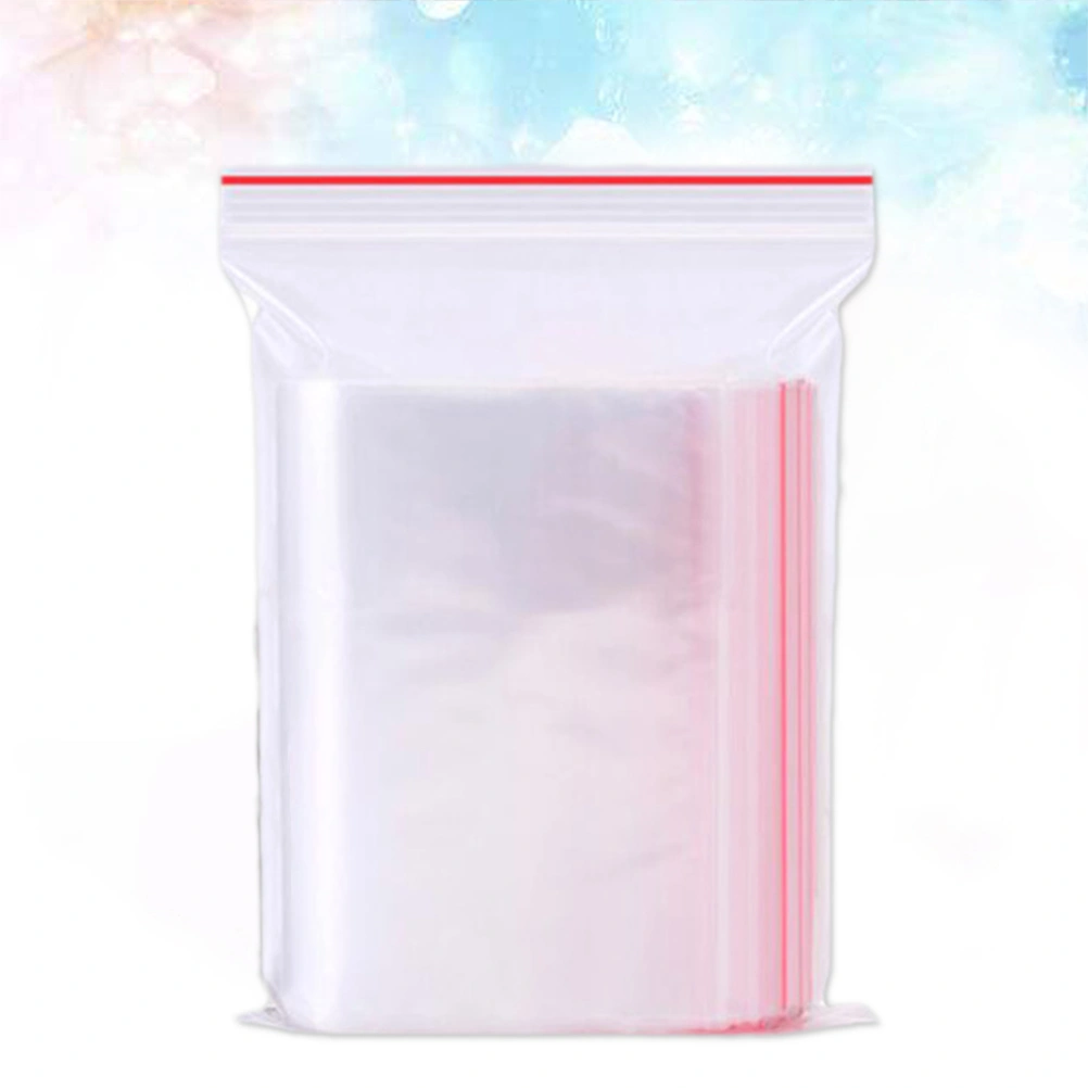 100pcs 12x17cm Sealing Bags Zipper Poly Bags Clear Resealable Transparent Storage Bags Dispenser Bag