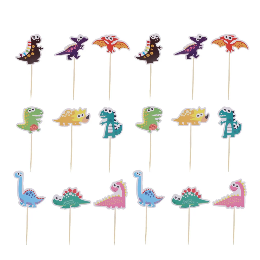 27pcs of One Bag Dinosaur Cake Topper Cartoon Cake Cupcake Dessert Picks Cake Topper Decoration