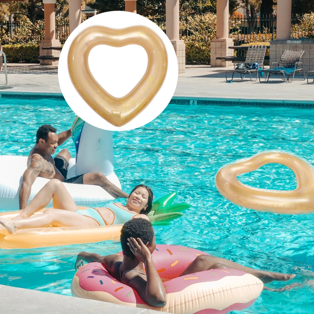 Heart Shaped Swimming Ring Pool Float Ring Inflatable Swim Ring Float Toy