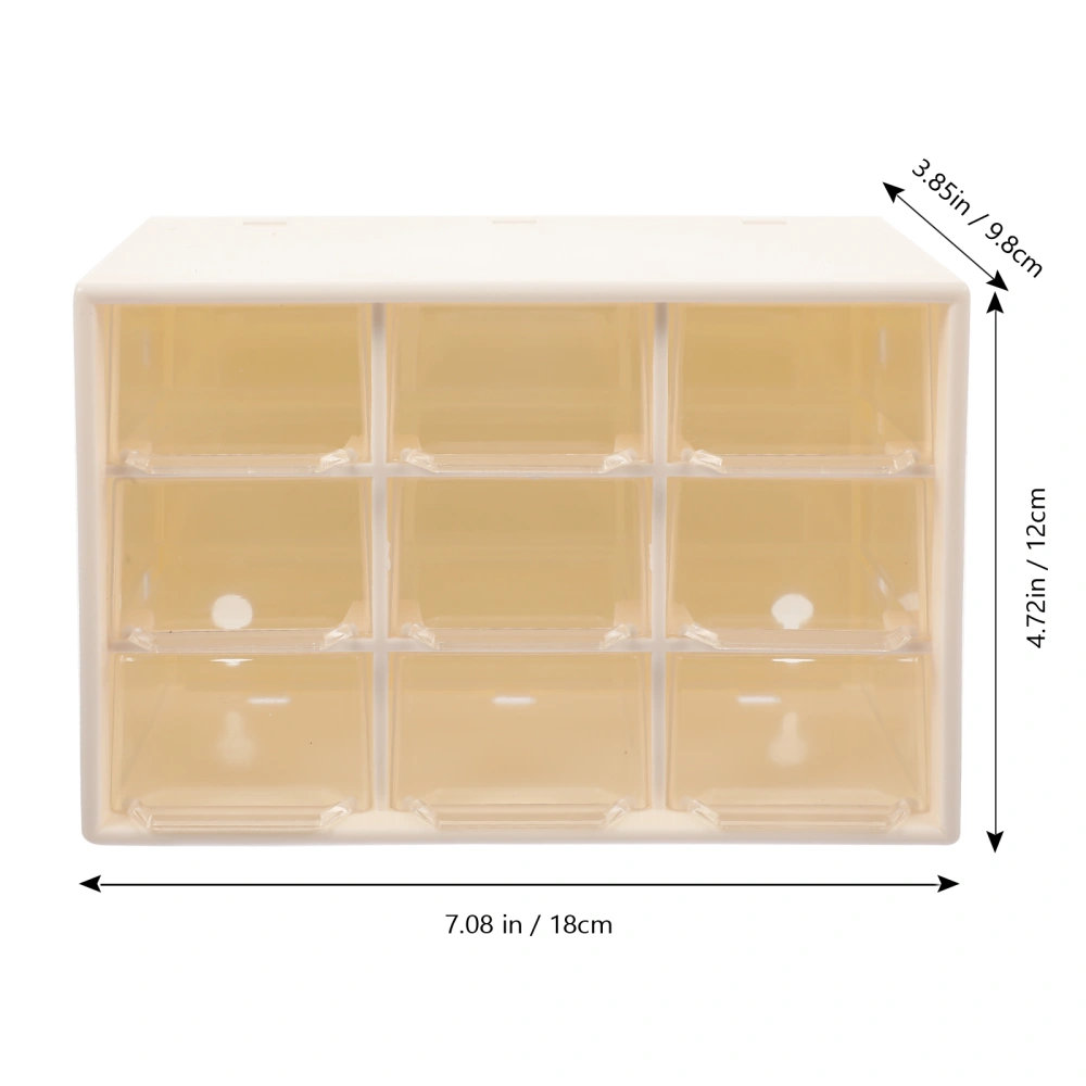 Multipurpose Storage Box Nine Compartment Drawer Type Table Storage Container