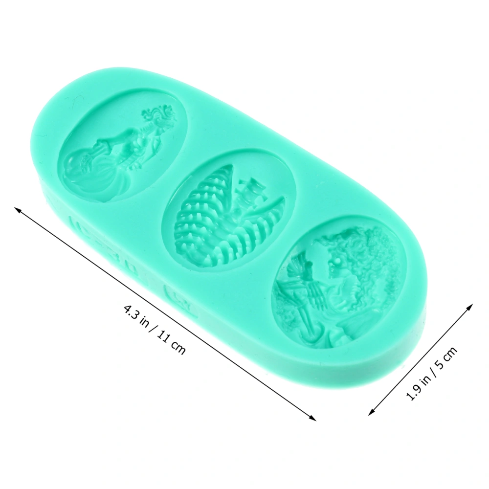 Sugar Cake Turning Tool Halloween Skeleton Lady Shaped Silicone Cake Mold Bakery DIY Kitchen Tools