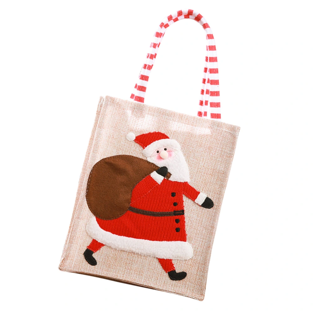 Xmas Handbag Decorative Christmas Stereo Embroidery Candy Bags Cartoon Santa Claus Cloth Gift Bag