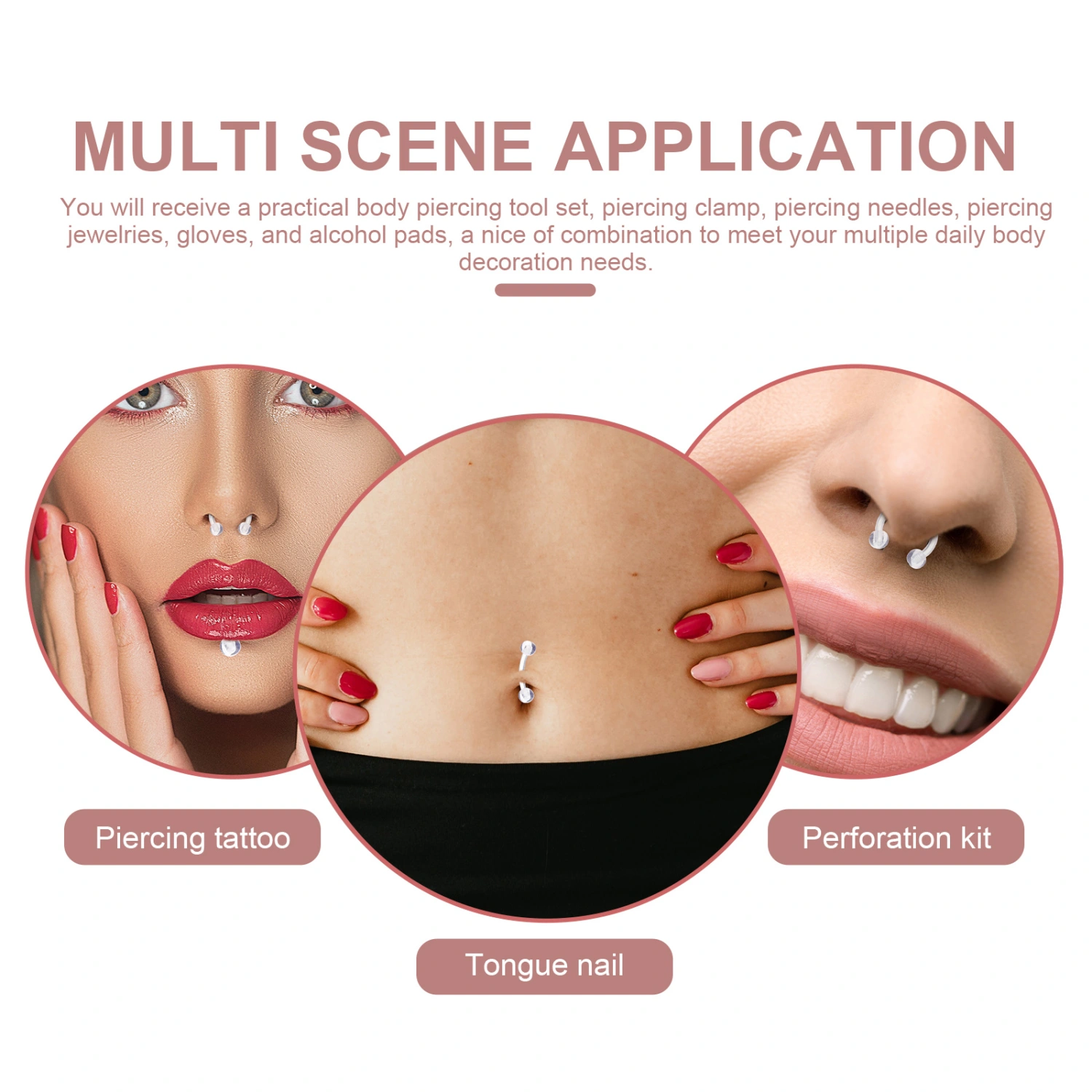 24pcs Piercing Jewelry Tongue Rings Eyebrow Rings Nose Ring Body Piercing Jewelry