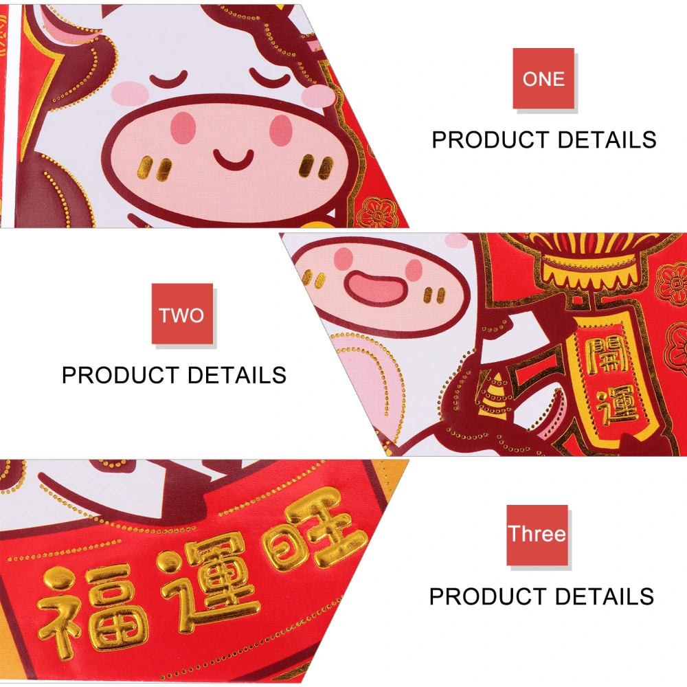 60Pcs 2021 New Year Red Packet Creative Red Envelopes for the Year of the Ox