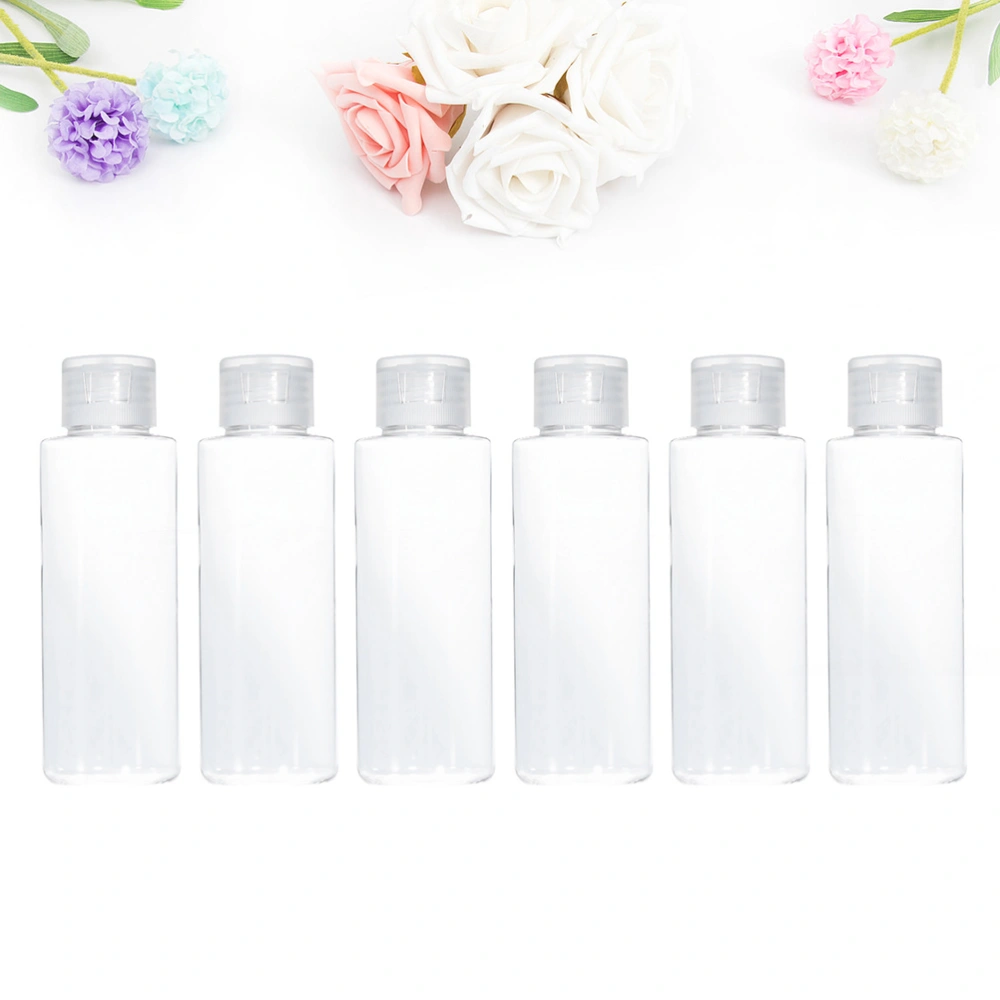 6pcs 50ml Transparent Cosmetic Bottle Portable Cosmetic Empty Travel Bottle Lotion Storage Bottle