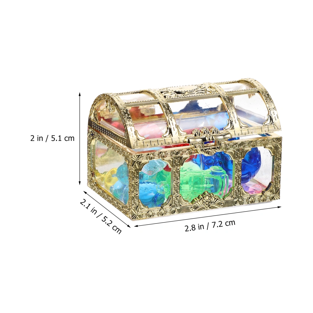 2 Sets Acrylic Gemstones Toys Fake Crystal Colorful Treasure Gems With Treasure Chest