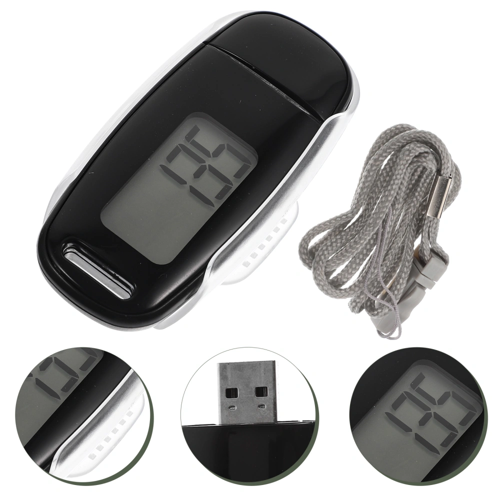 1 Set Clip-on Pedometer Rechargeable Pedometer Small Pedometer Plastic Pedometer