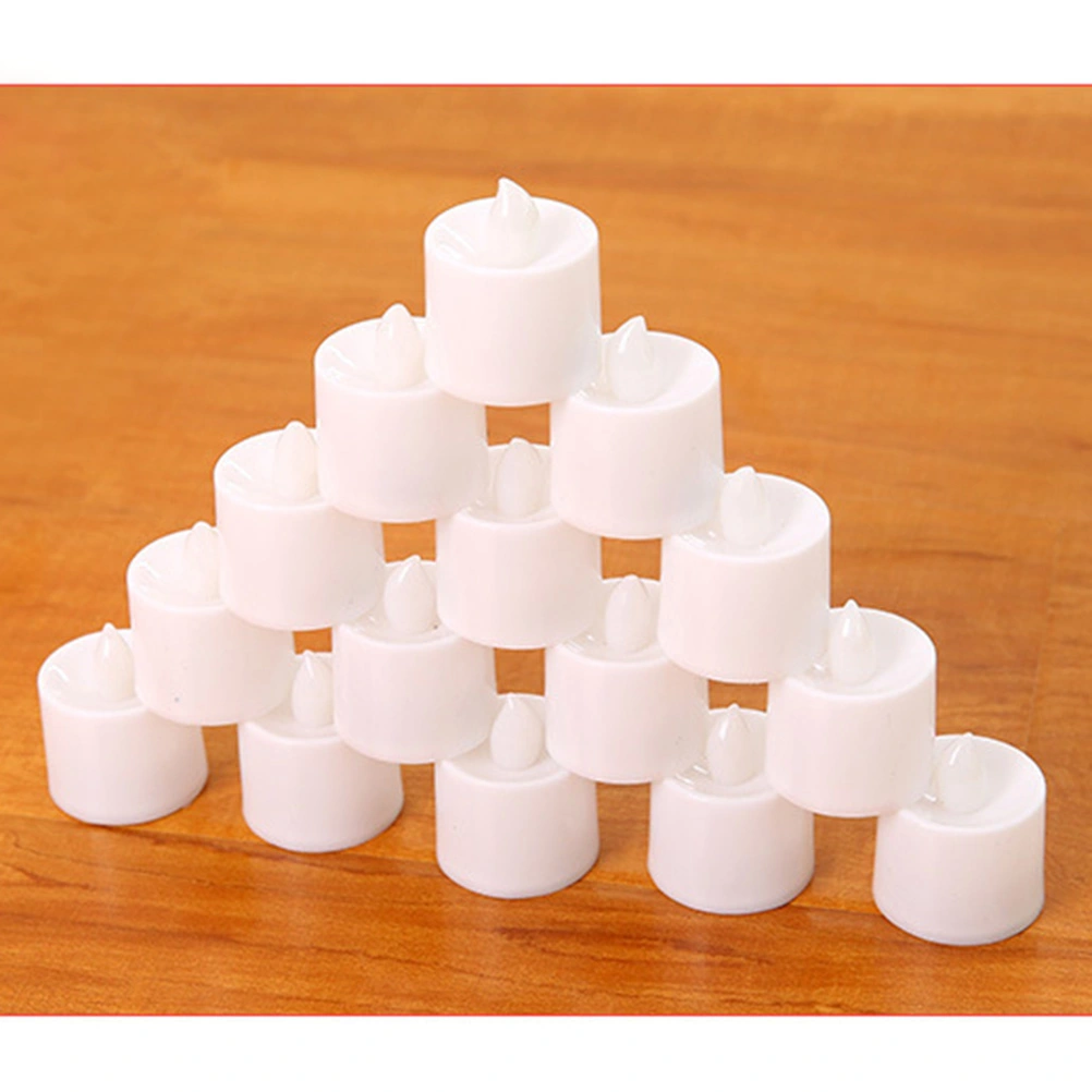 12pcs LED Simulation Candles Electronic Flameless Tealight Romantic Decor for Bar Home Cafe (Random Color)