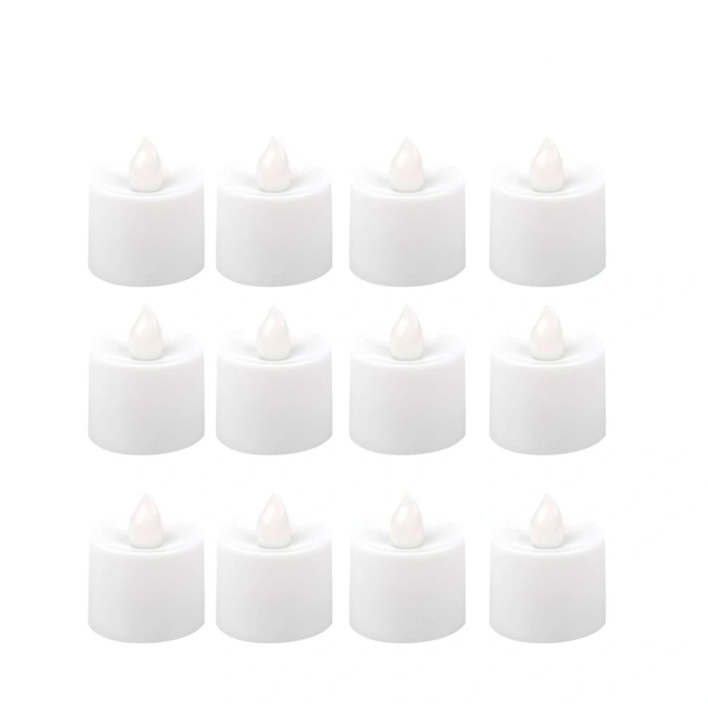 12pcs LED Simulation Candles Electronic Flameless Tealight Romantic Decor for Bar Home Cafe (Random Color)