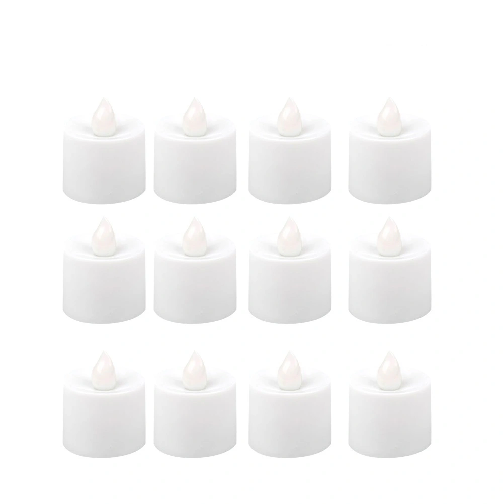 12pcs LED Simulation Candles Electronic Flameless Tealight Romantic Decor for Bar Home Cafe (Random Color)