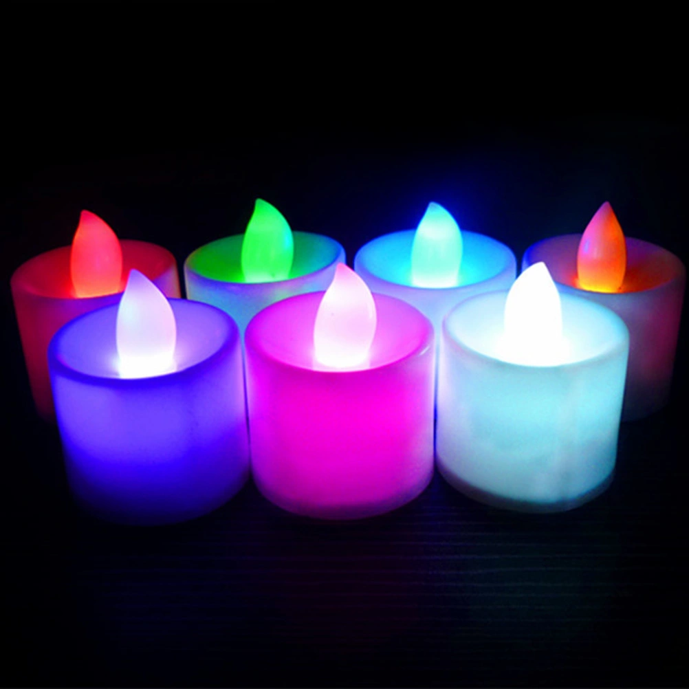 12pcs LED Simulation Candles Electronic Flameless Tealight Romantic Decor for Bar Home Cafe (Random Color)