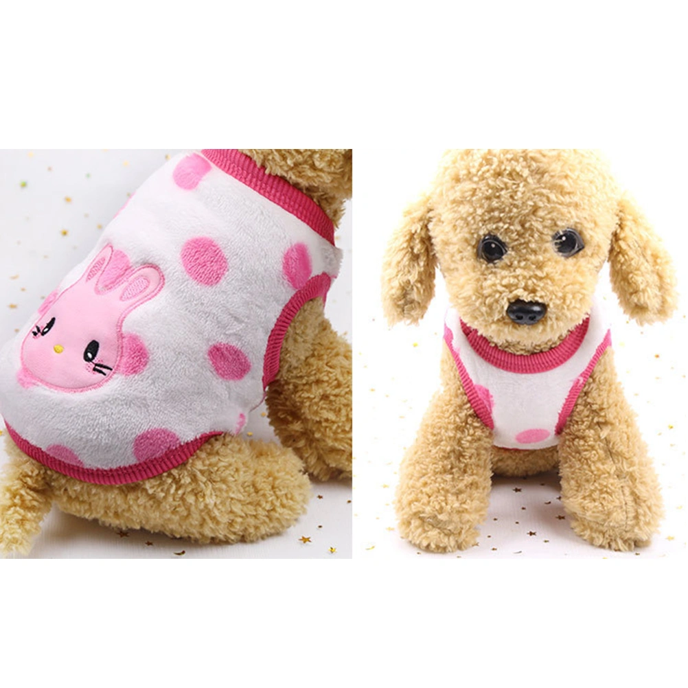 Winter Cartoon Puppy Vest Clothing Warm Flannel Dog Clothes for Small Dogs Chihuahua French Outfit Pet Cat T Shirt - Size XS (Rabbit)