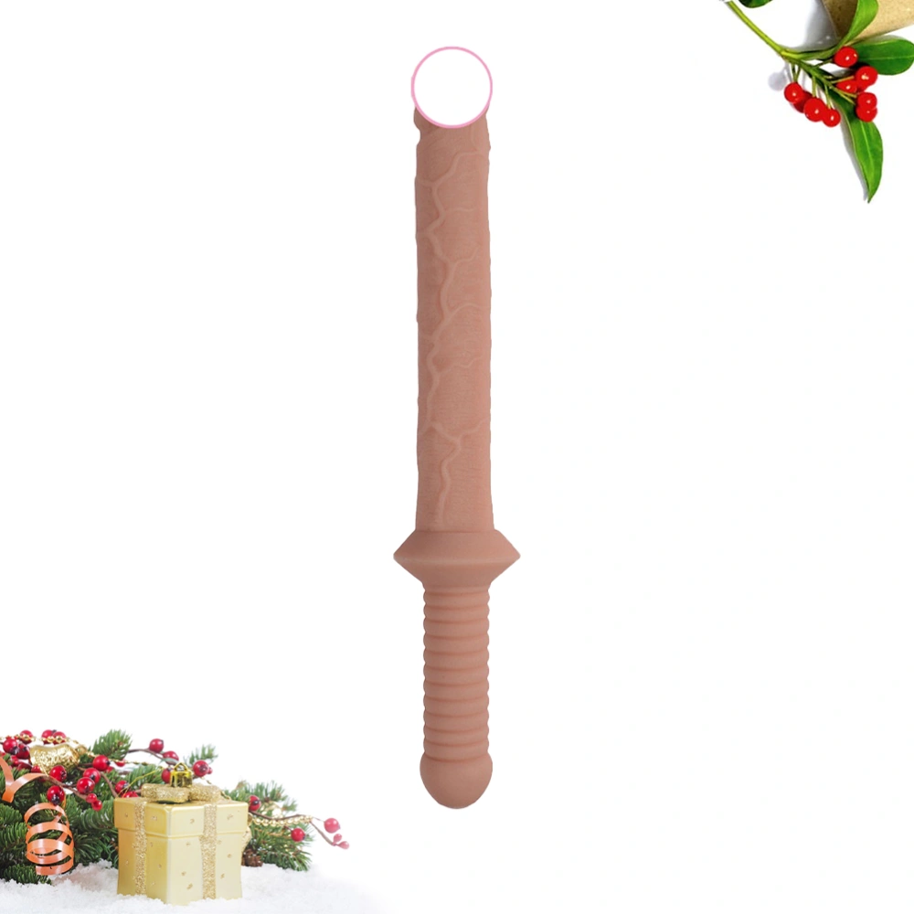 Handle Style Flexible Adult Sex Toy Realistic G Spot Stimulating Toy Pleasure Wand False Penis for Home Women DIY (38cm)