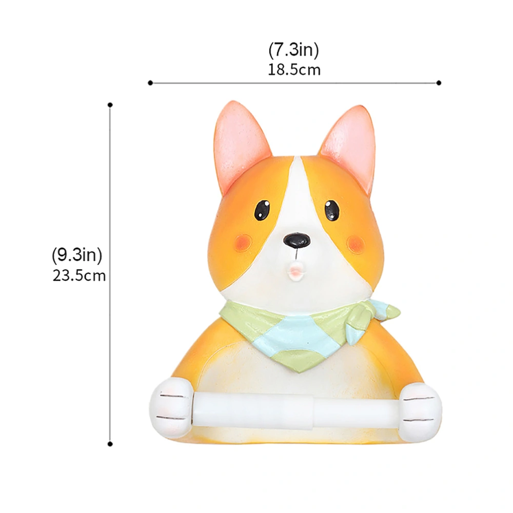 1pc Corgi Design Toilet Tissue Holder Paper Roll Holder Hanging Storage Rack