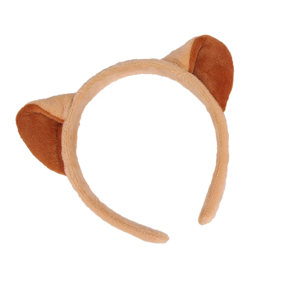 1PC Cat Ears Hair Headband Adorable Headdress Animal Ear Design Hair Accessary for Party Cosplay Performance (Light Brown)