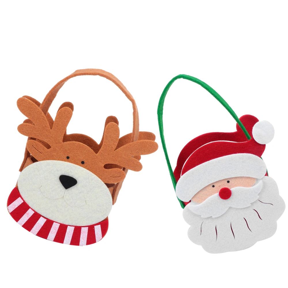 2 Pcs Christmas Theme 3D Unique Candy Pouches Adorable Gift Storage Containers