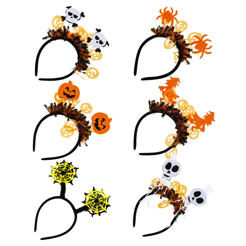 6Pcs Halloween Spring Hair Hoops Atmosphere Performance Props Hair Decors for Party