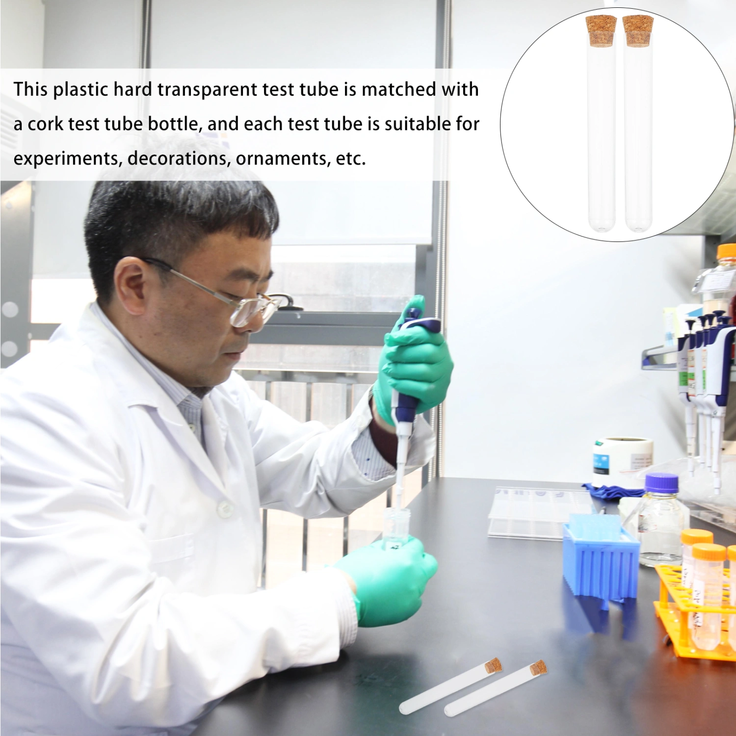 30pcs Transparent Storage Test Tubes Multi-functional Test Tubes with Cork