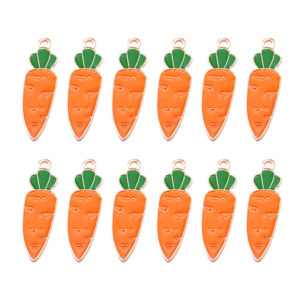 50pcs Creative Cartoon Carrot Charm Carrot Theme Charm Alloy Carrot Charm