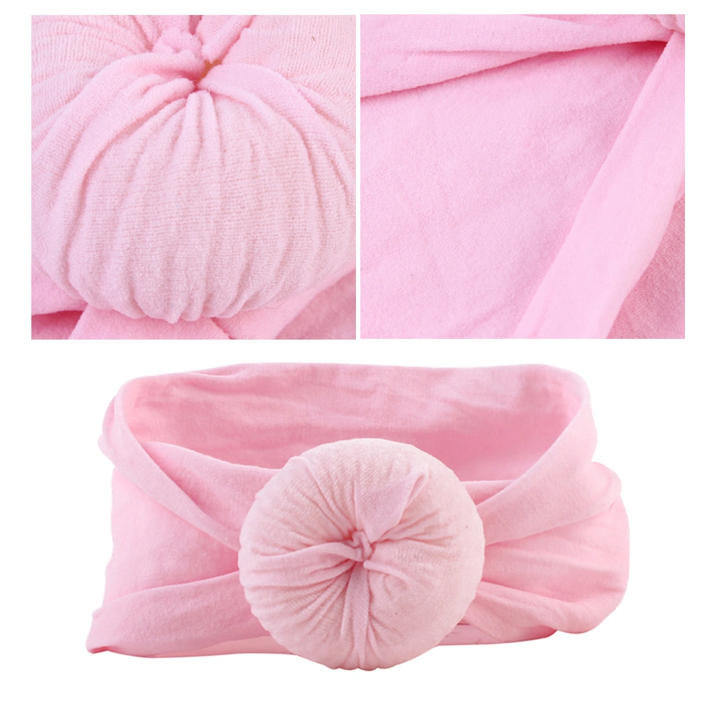 Children Hair Accessories Baby Hair Super Nylon Hair Band Cotton Baotou Baby Head Warmer(Pink)