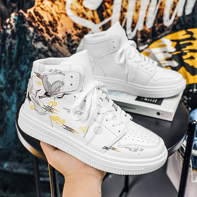 National Fashion High-top Couple Casual Shoes Fashion Autumn And Winter Cartoon Student Fashionable Shoes