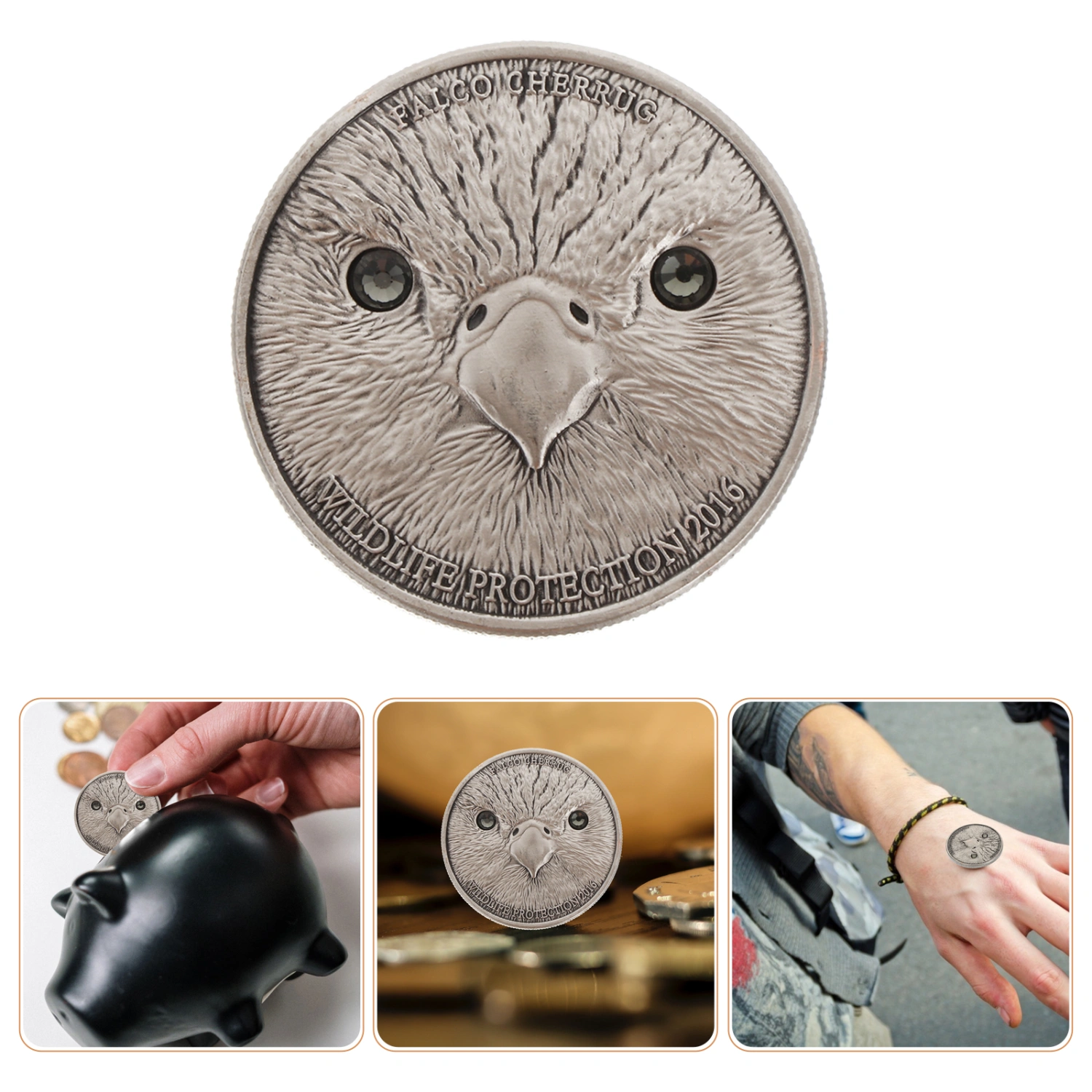 Iron Commemorative Coin Collection Animal Pattern Souvenir Home Decoration