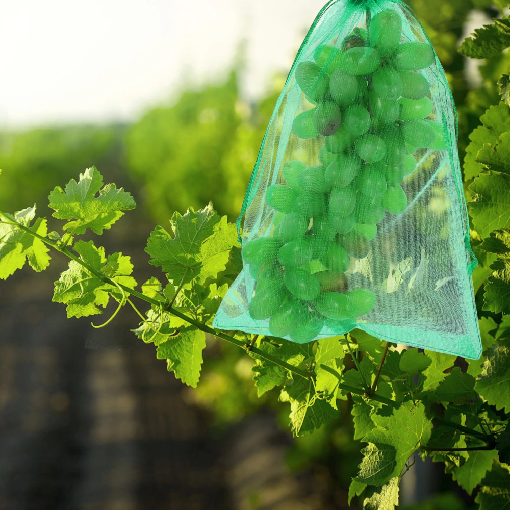 25pcs Fruit Protection Bags Backyard Drawstring Netting Bags Fruit Protective Netting Bag