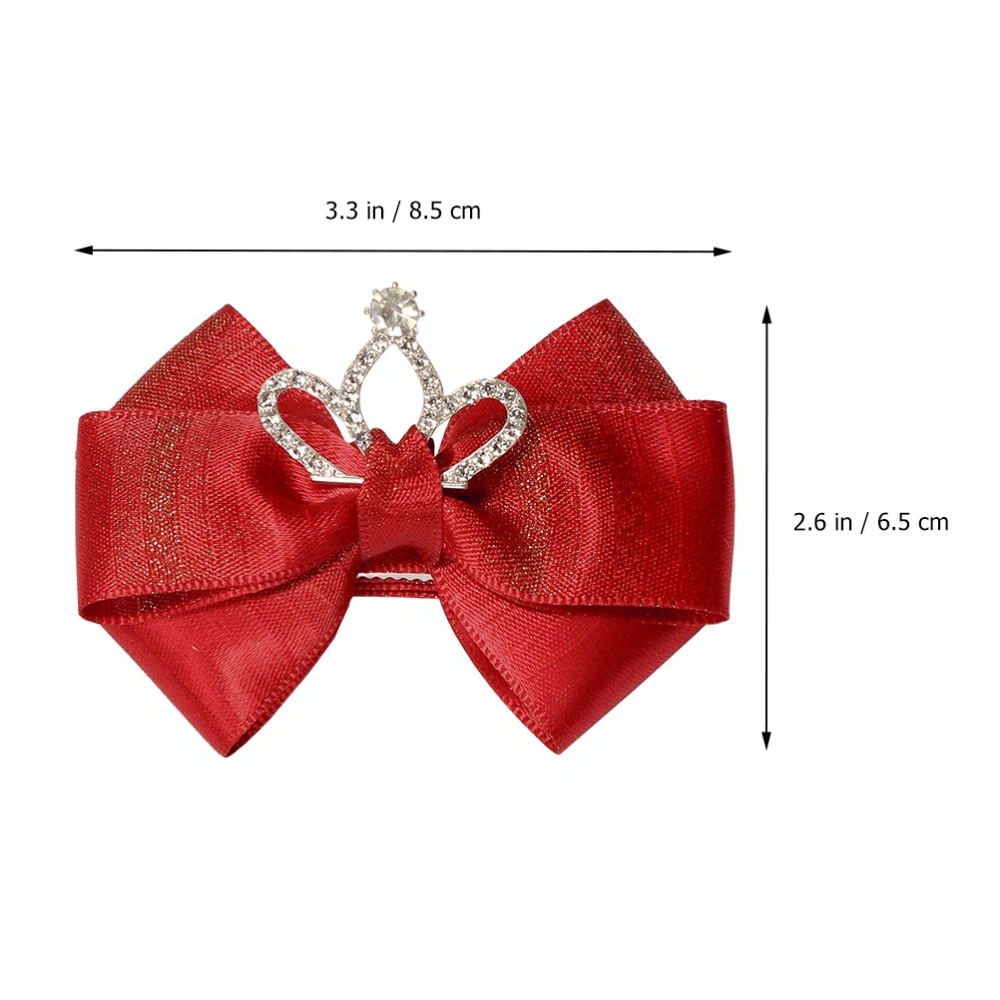 3pcs Girl Bowknot Hairpin Hair Jewelry Sweet Crown Headdress Hair Ornament