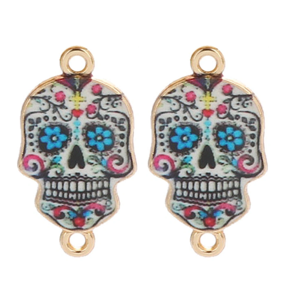 20Pcs DIY Necklace Earring Pendants Skull Shape Pendants Jewelry Making Accessories