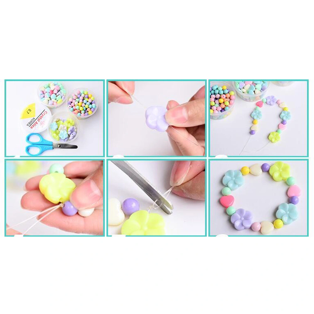 1Set/450pcs Beads Set for Jewelery Making Craft Beads Kits for Little Girls DIY Necklaces Bracelet Children Games(Random Color)