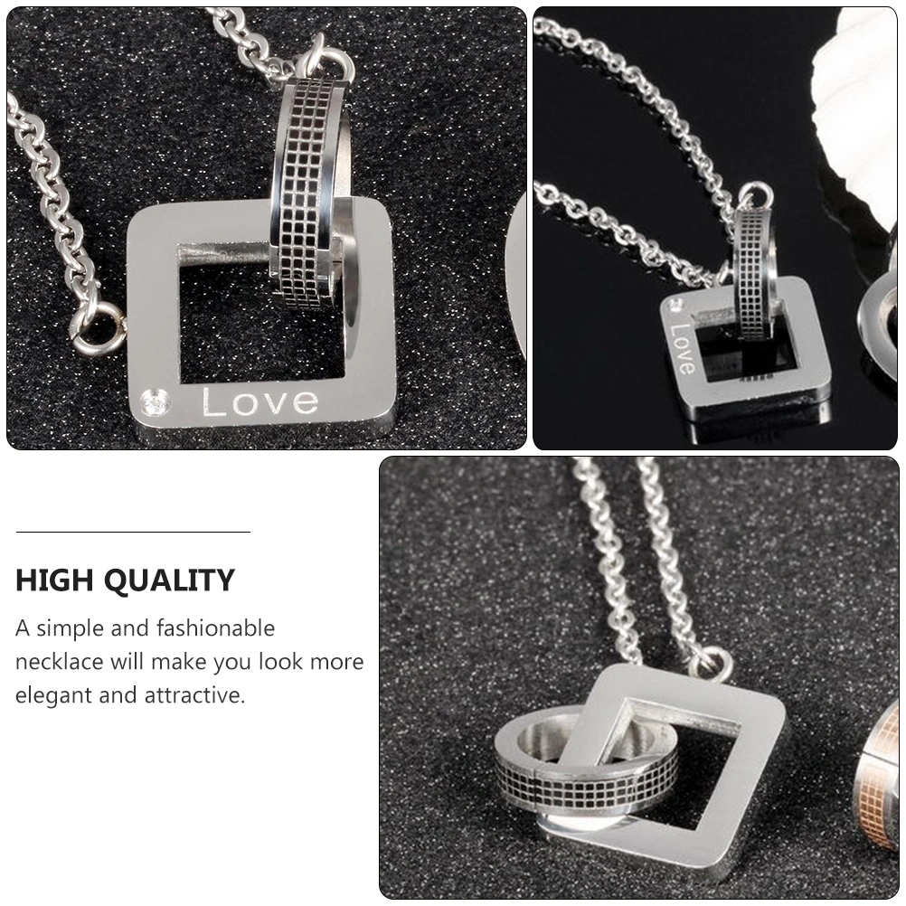 1pc Titanium Steel Necklace Couple Necklace Pendant Neck Chain Neck Decoration