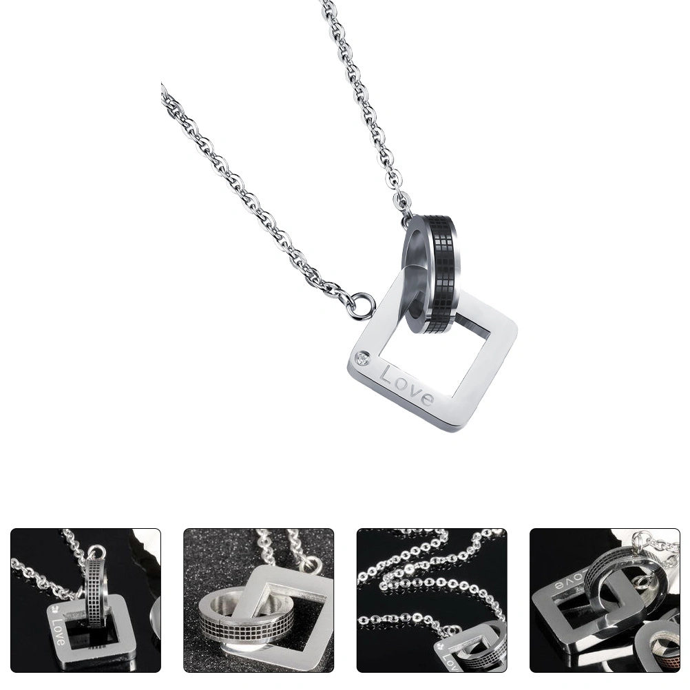 1pc Titanium Steel Necklace Couple Necklace Pendant Neck Chain Neck Decoration