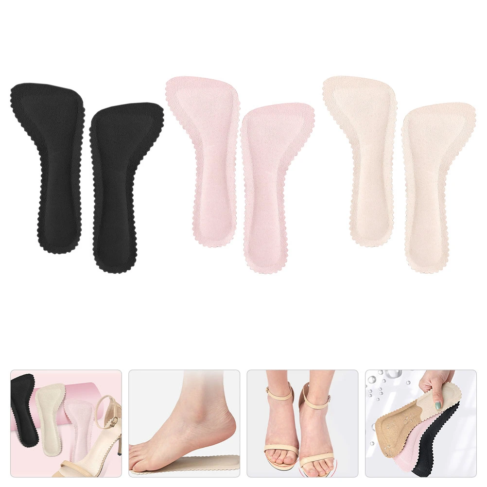 3 Pairs Woman Shoes Protective Insoles High Heel Insoles Adhesive Shoe Insoles