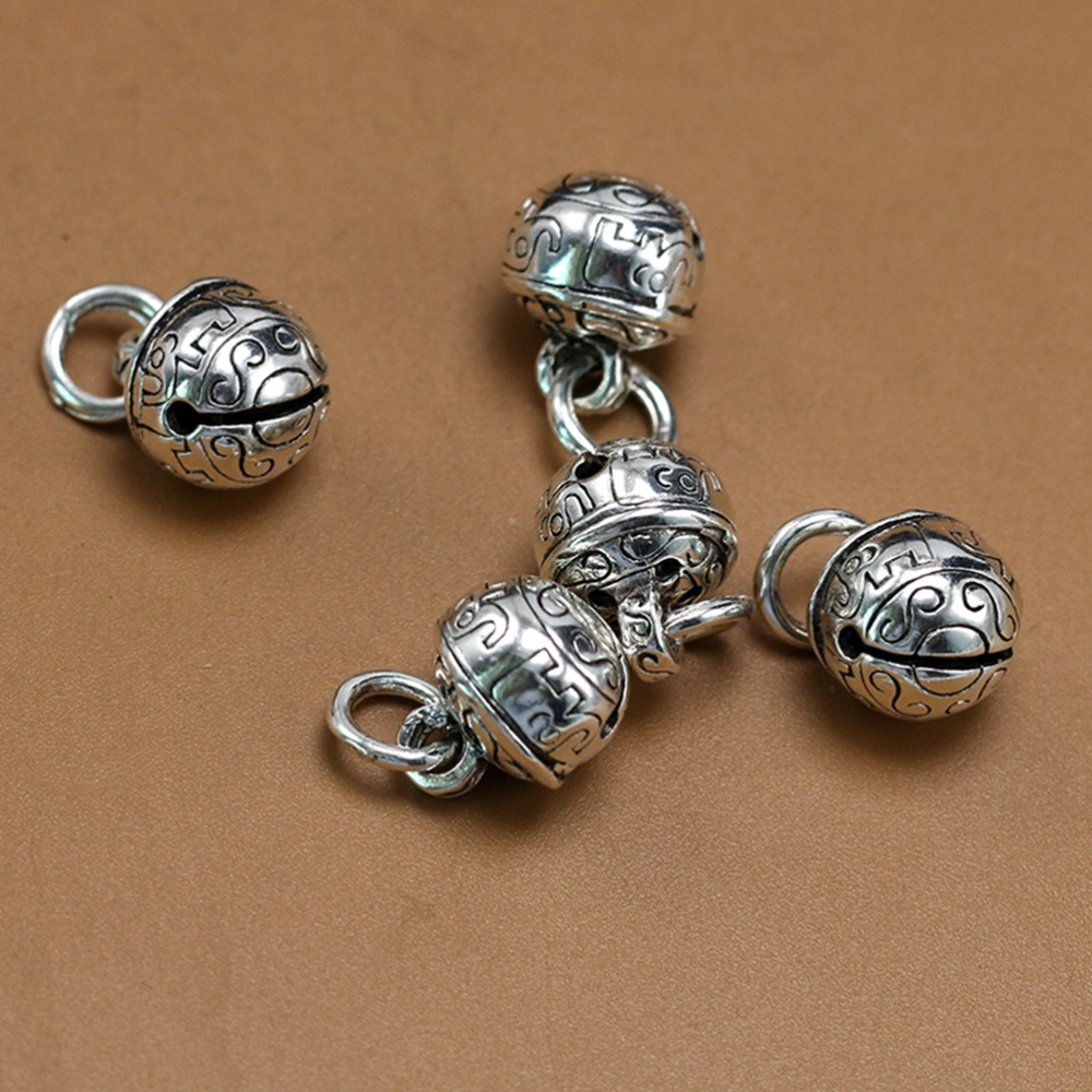 10pcs Alloy Carved Bell Pendants DIY Charms Jewelry Making Accessory for Necklace Bracelet (Antique Silver)