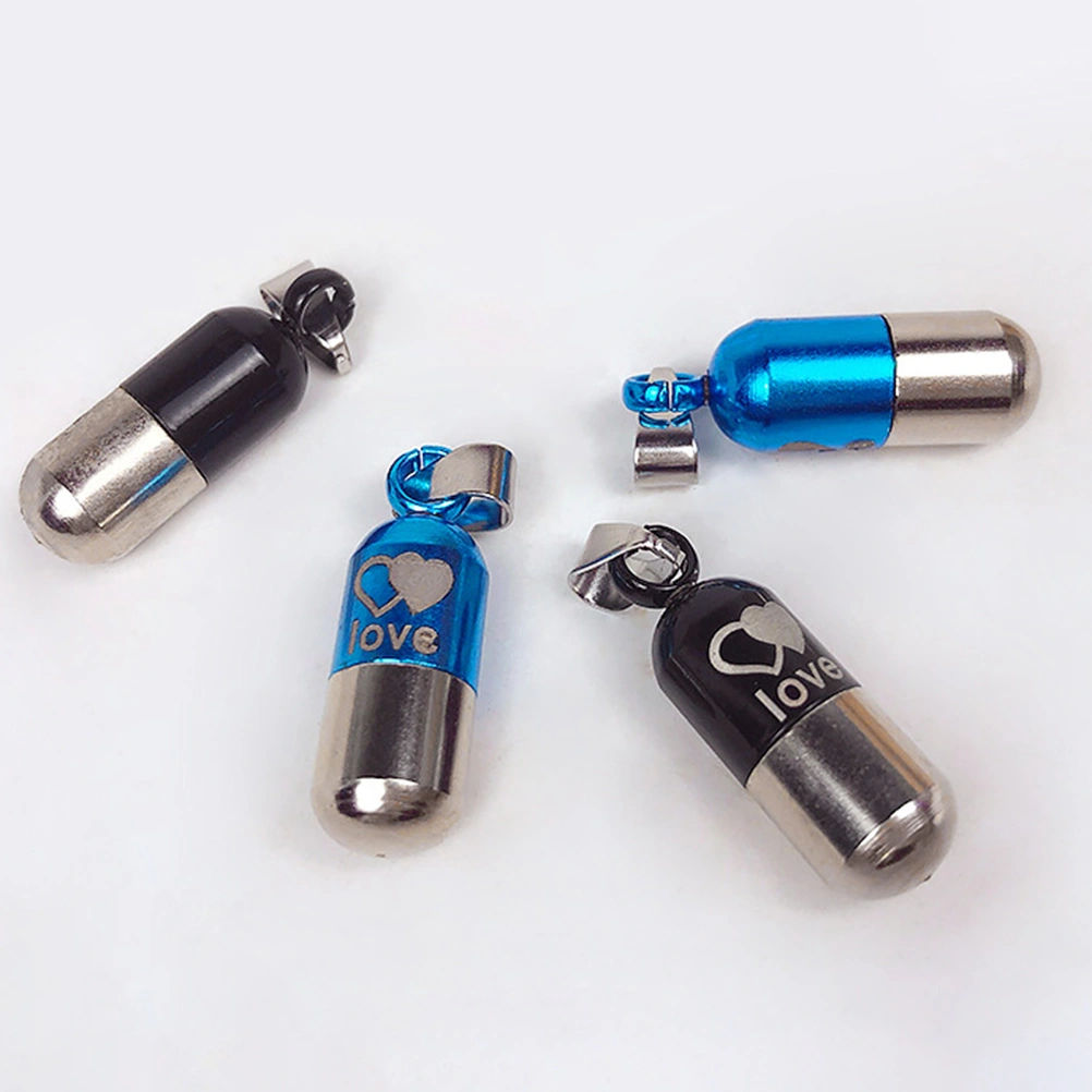 2pcs Bullet Shaped Pet Collar Hanging Pendant Pet Identity Address Plate Pet Anti-Lost Hanging Pendant Decoration for Pet (Black, Blue)