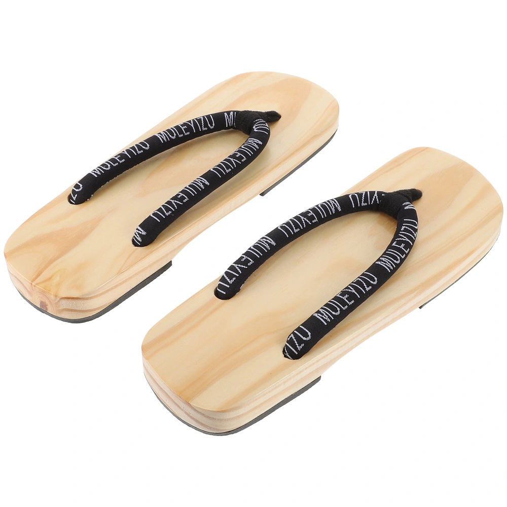 1 Pair Japanese Men Wooden Traditional Kimono Geta Sandals Clogs Sandals(41)