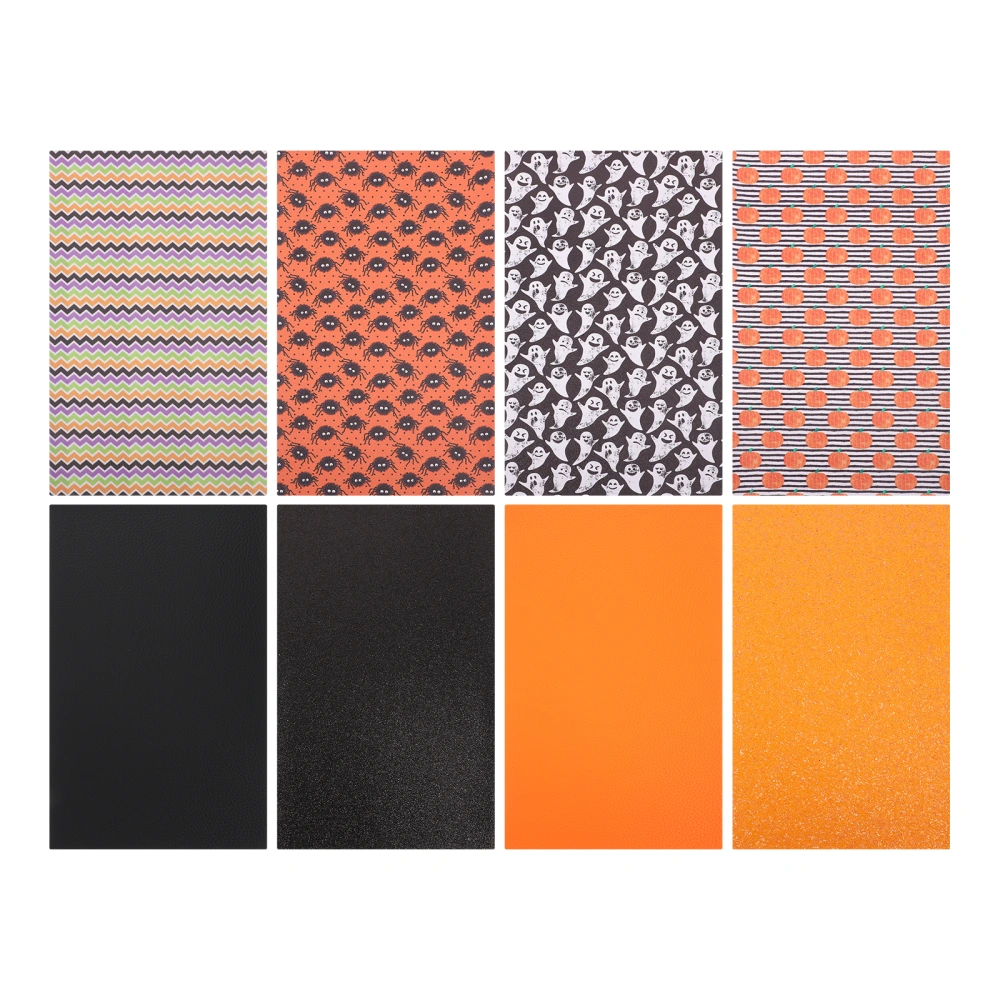 8 Pcs Halloween Style Leather Sheets Practical Leather Fabric DIY Leather Fabric