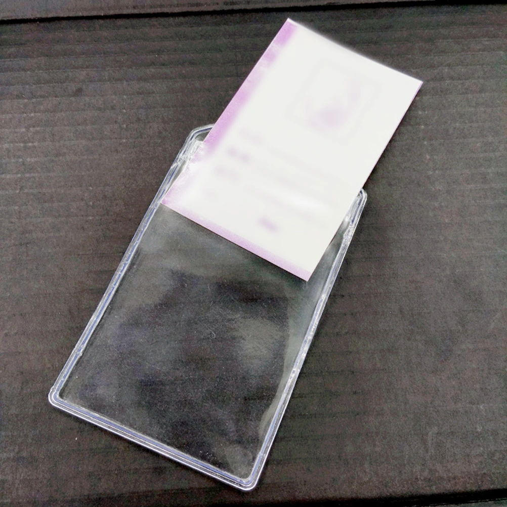 10pcs Transparent Waterproof PVC Business ID Badge Holder for Office School (Vertical Type)