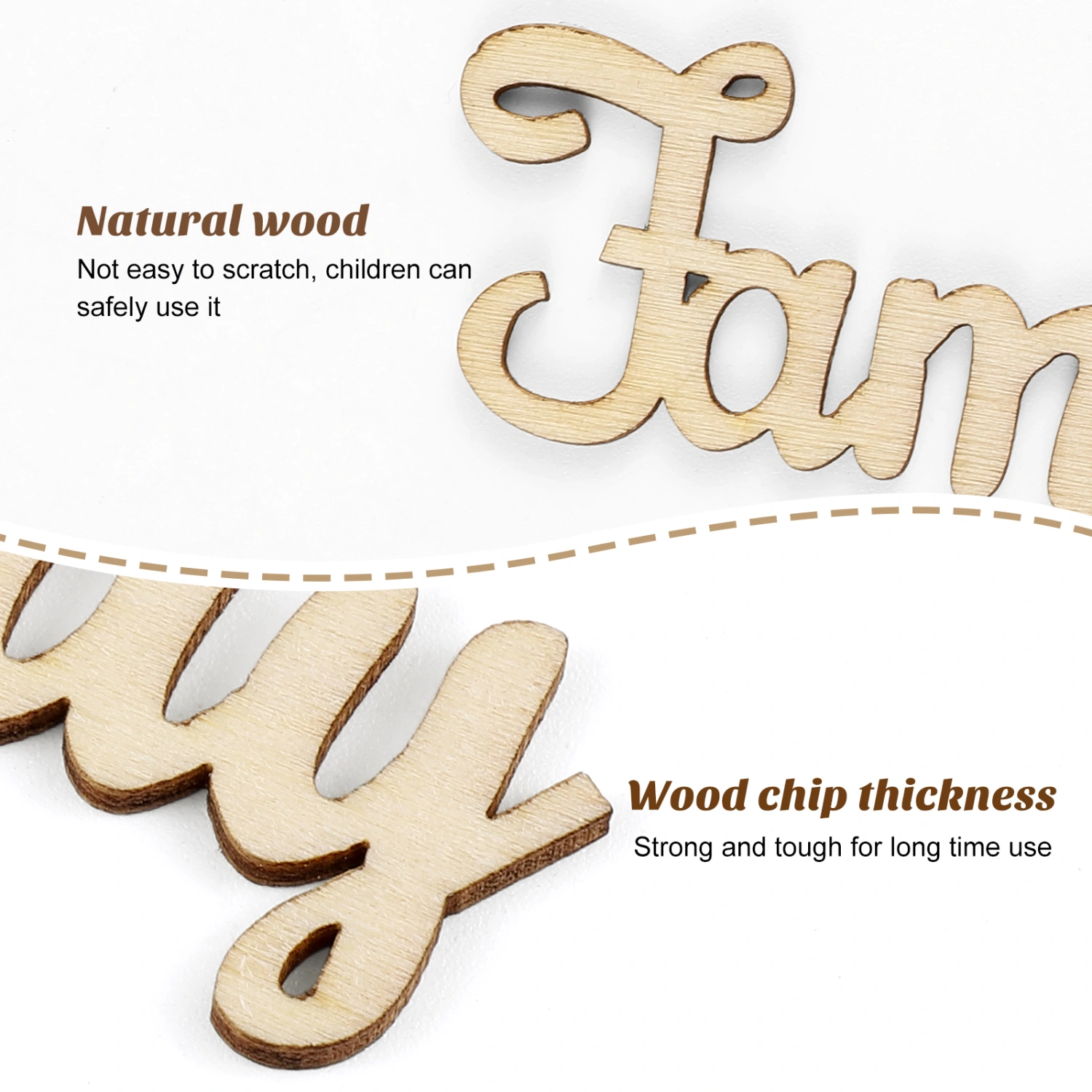 Supvox 10pcs Wooden Family Letters Unfinished Wood Signs Rustic Family Design Wood Chips Family Word Alphabet Scripts for Arts Crafts DIY Decoration