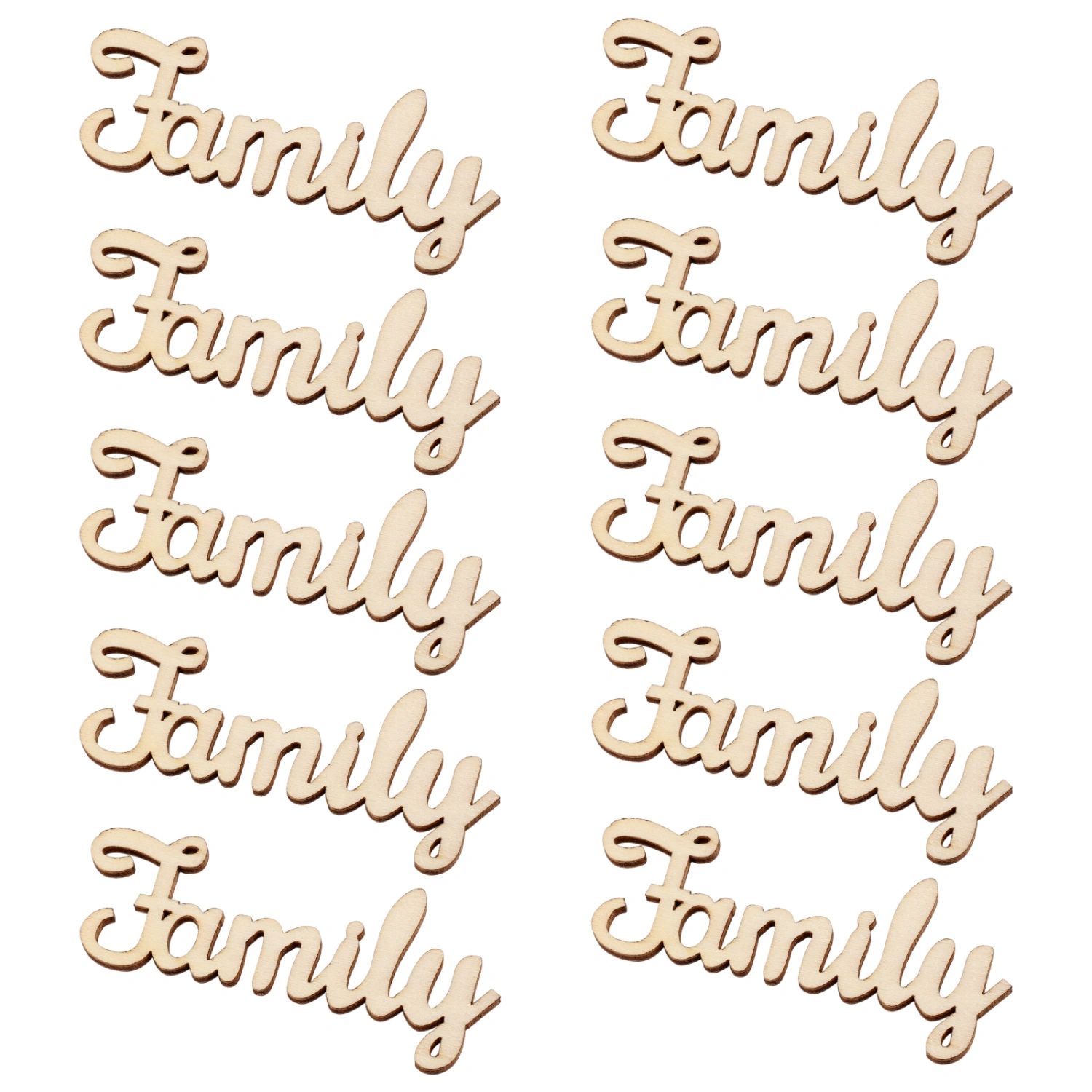 Supvox 10pcs Wooden Family Letters Unfinished Wood Signs Rustic Family Design Wood Chips Family Word Alphabet Scripts for Arts Crafts DIY Decoration