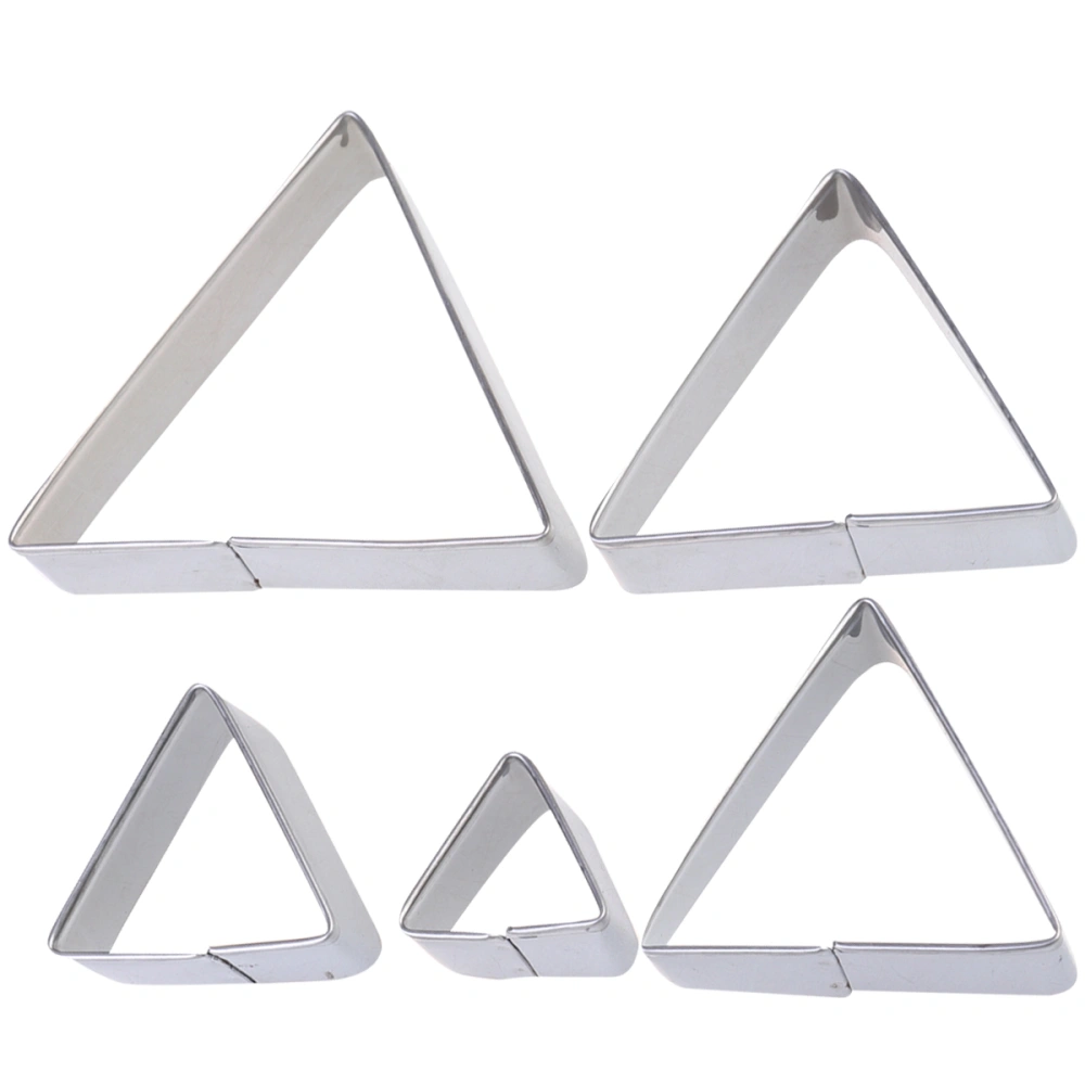 10pcs Triangle Cookie Mould Stainless Steel DIY Biscuits Mold Kitchen Baking Tool for Home Shop (Silver)