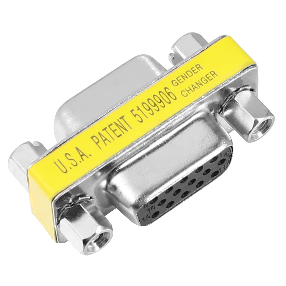 10PCS VGA Female to Female Adapter VGA 15 Pin to 15 Pin Converter Extension Coupler (Yellow)