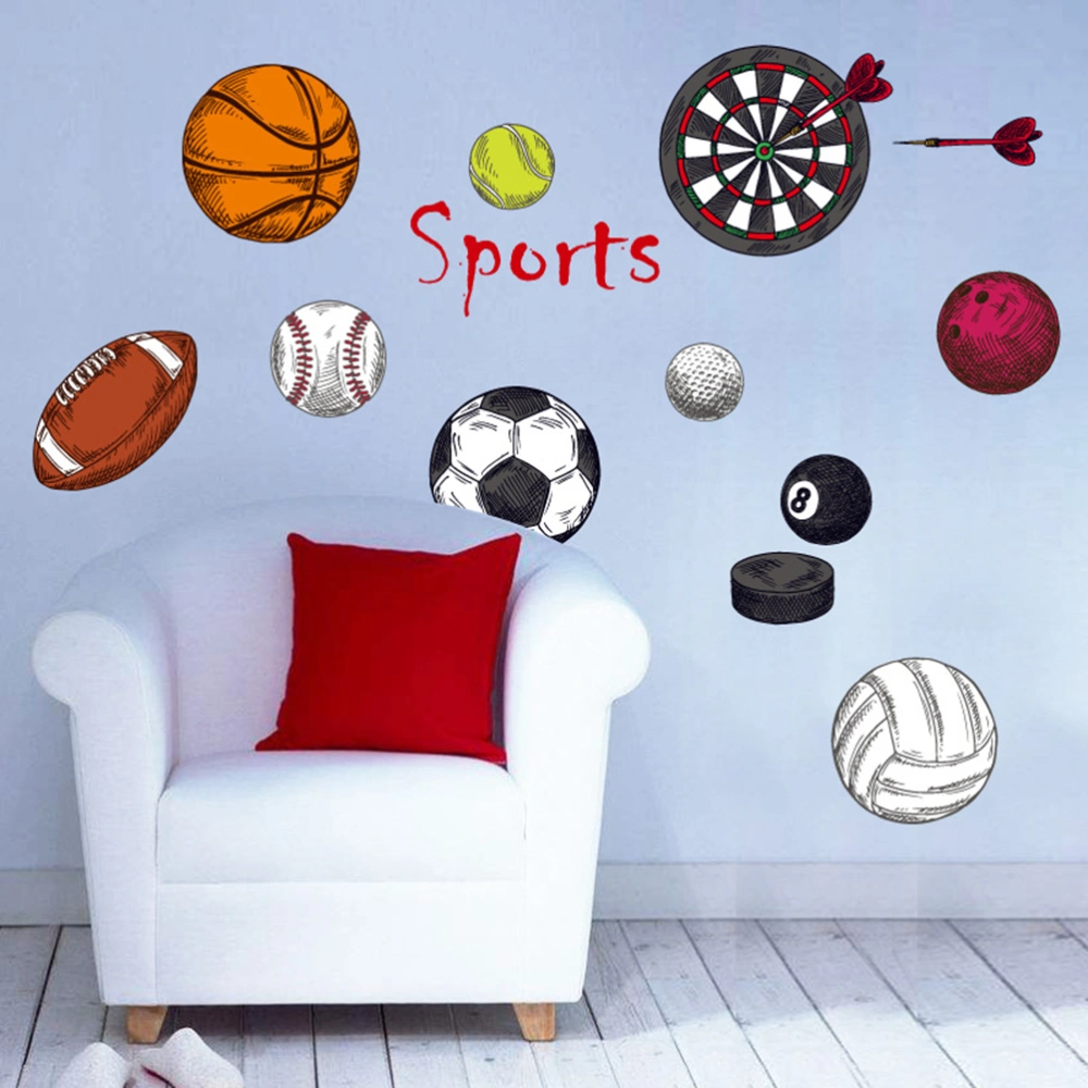 1pc Sports Series Pattern Wall Sticker Home Decor TV Sofa Background Wall Decals