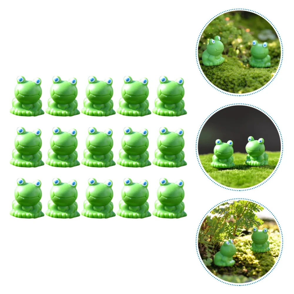 15pcs Miniature Frogs Bonsai Ornaments Micro Landscape Crafts Resin Decor